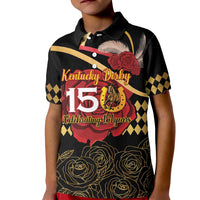Kentucky Horse Racing Kid Polo Shirt Celebrating 151 Years Horseshoe With Roses