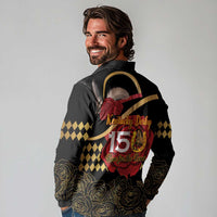 Kentucky Horse Racing Long Sleeve Polo Shirt Celebrating 151 Years Horseshoe With Roses