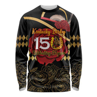 Kentucky Horse Racing Long Sleeve Shirt Celebrating 151 Years Horseshoe With Roses