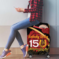 Kentucky Horse Racing Luggage Cover Celebrating 151 Years Horseshoe With Roses