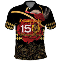 Kentucky Horse Racing Polo Shirt Celebrating 151 Years Horseshoe With Roses