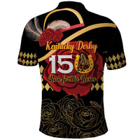 Kentucky Horse Racing Polo Shirt Celebrating 151 Years Horseshoe With Roses