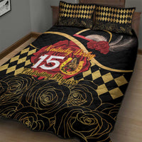 Kentucky Horse Racing Quilt Bed Set Celebrating 151 Years Horseshoe With Roses