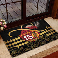 Kentucky Horse Racing Rubber Doormat Celebrating 151 Years Horseshoe With Roses