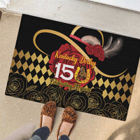 Kentucky Horse Racing Rubber Doormat Celebrating 151 Years Horseshoe With Roses