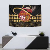 Kentucky Horse Racing Tapestry Celebrating 151 Years Horseshoe With Roses