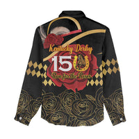 Kentucky Horse Racing Women Casual Shirt Celebrating 151 Years Horseshoe With Roses