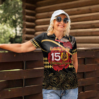 Kentucky Horse Racing Women Polo Shirt Celebrating 151 Years Horseshoe With Roses