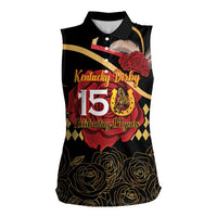 Kentucky Horse Racing Women Sleeveless Polo Shirt Celebrating 151 Years Horseshoe With Roses