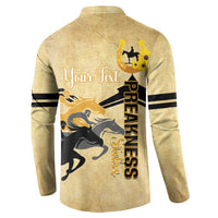 Personalized Preakness Horse Racing Button Sweatshirt 150th Anniversary Run For The Black-Eyed Susans