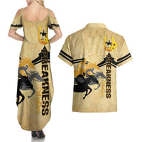 Personalized Preakness Horse Racing Couples Matching Summer Maxi Dress and Hawaiian Shirt 150th Anniversary Run For The Black-Eyed Susans
