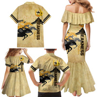 Personalized Preakness Horse Racing Family Matching Mermaid Dress and Hawaiian Shirt 150th Anniversary Run For The Black-Eyed Susans