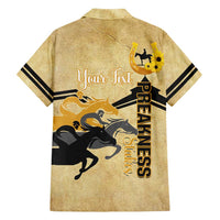 Personalized Preakness Horse Racing Family Matching Off Shoulder Maxi Dress and Hawaiian Shirt 150th Anniversary Run For The Black-Eyed Susans