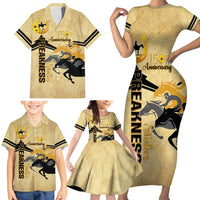 Personalized Preakness Horse Racing Family Matching Short Sleeve Bodycon Dress and Hawaiian Shirt 150th Anniversary Run For The Black-Eyed Susans