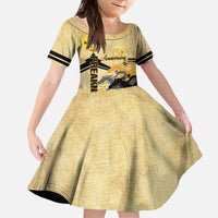 Personalized Preakness Horse Racing Kid Short Sleeve Dress 150th Anniversary Run For The Black-Eyed Susans