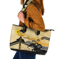 Personalized Preakness Horse Racing Leather Tote Bag 150th Anniversary Run For The Black-Eyed Susans