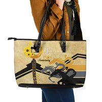 Personalized Preakness Horse Racing Leather Tote Bag 150th Anniversary Run For The Black-Eyed Susans