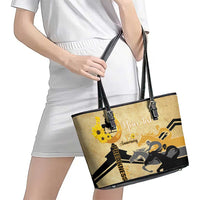 Personalized Preakness Horse Racing Leather Tote Bag 150th Anniversary Run For The Black-Eyed Susans