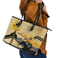 Personalized Preakness Horse Racing Leather Tote Bag 150th Anniversary Run For The Black-Eyed Susans