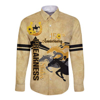 Personalized Preakness Horse Racing Long Sleeve Button Shirt 150th Anniversary Run For The Black-Eyed Susans