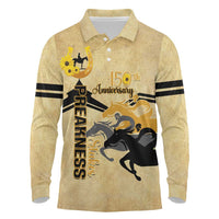 Personalized Preakness Horse Racing Long Sleeve Polo Shirt 150th Anniversary Run For The Black-Eyed Susans