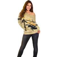 Personalized Preakness Horse Racing Off Shoulder Sweater 150th Anniversary Run For The Black-Eyed Susans