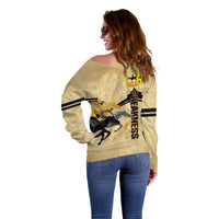 Personalized Preakness Horse Racing Off Shoulder Sweater 150th Anniversary Run For The Black-Eyed Susans