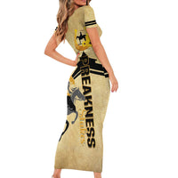 Personalized Preakness Horse Racing Short Sleeve Bodycon Dress 150th Anniversary Run For The Black-Eyed Susans