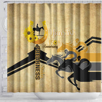 Personalized Preakness Horse Racing Shower Curtain 150th Anniversary Run For The Black-Eyed Susans
