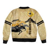 Personalized Preakness Horse Racing Sleeve Zip Bomber Jacket 150th Anniversary Run For The Black-Eyed Susans
