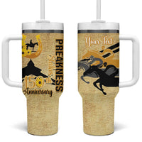 Personalized Preakness Horse Racing Tumbler With Handle 150th Anniversary Run For The Black-Eyed Susans