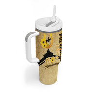 Personalized Preakness Horse Racing Tumbler With Handle 150th Anniversary Run For The Black-Eyed Susans