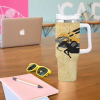 Personalized Preakness Horse Racing Tumbler With Handle 150th Anniversary Run For The Black-Eyed Susans
