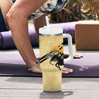 Personalized Preakness Horse Racing Tumbler With Handle 150th Anniversary Run For The Black-Eyed Susans