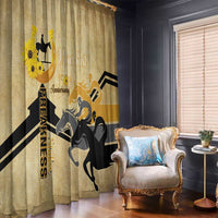 Personalized Preakness Horse Racing Window Curtain 150th Anniversary Run For The Black-Eyed Susans