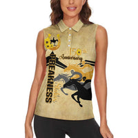 Personalized Preakness Horse Racing Women Sleeveless Polo Shirt 150th Anniversary Run For The Black-Eyed Susans