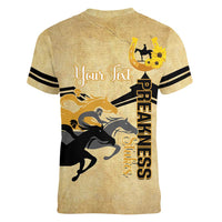 Personalized Preakness Horse Racing Women V-Neck T-Shirt 150th Anniversary Run For The Black-Eyed Susans