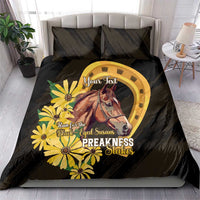 Personalized Preakness Horse Racing Bedding Set Horseshoe With Black-Eyed Susans