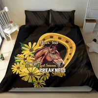 Personalized Preakness Horse Racing Bedding Set Horseshoe With Black-Eyed Susans