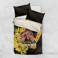 Personalized Preakness Horse Racing Bedding Set Horseshoe With Black-Eyed Susans