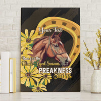 Personalized Preakness Horse Racing Canvas Wall Art Horseshoe With Black-Eyed Susans