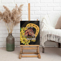Personalized Preakness Horse Racing Canvas Wall Art Horseshoe With Black-Eyed Susans