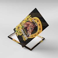 Personalized Preakness Horse Racing Canvas Wall Art Horseshoe With Black-Eyed Susans