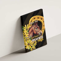 Personalized Preakness Horse Racing Canvas Wall Art Horseshoe With Black-Eyed Susans