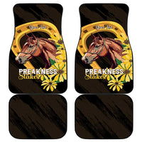 Personalized Preakness Horse Racing Car Mats Horseshoe With Black-Eyed Susans