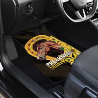 Personalized Preakness Horse Racing Car Mats Horseshoe With Black-Eyed Susans