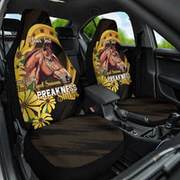 Personalized Preakness Horse Racing Car Seat Cover Horseshoe With Black-Eyed Susans