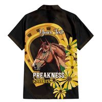 Personalized Preakness Horse Racing Family Matching Mermaid Dress and Hawaiian Shirt Horseshoe With Black-Eyed Susans