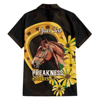 Personalized Preakness Horse Racing Family Matching Short Sleeve Bodycon Dress and Hawaiian Shirt Horseshoe With Black-Eyed Susans