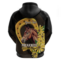 Personalized Preakness Horse Racing Hoodie Horseshoe With Black-Eyed Susans